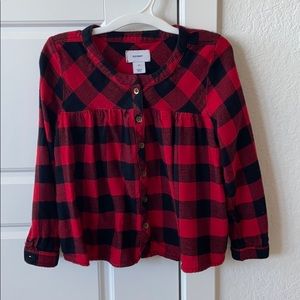 Buffalo Plaid flowy top size 5T